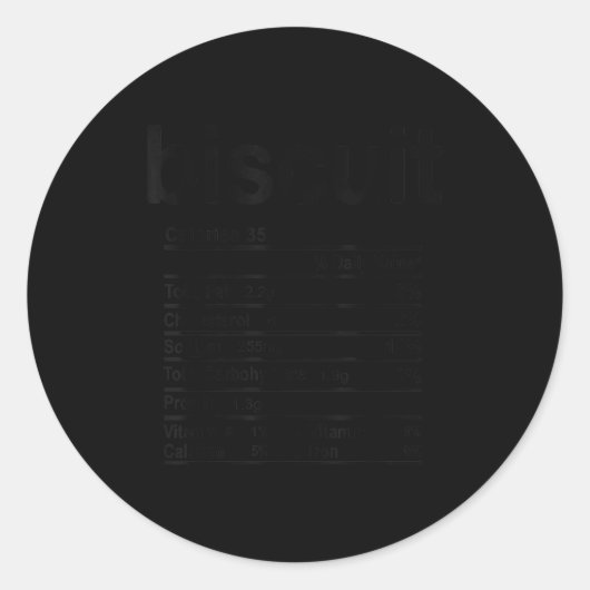 Biscuit Nutrition Facts Funny Thanksgiving Christm Runder Aufkleber (Vorderseite)