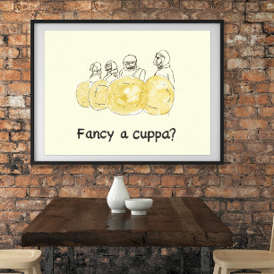 Biscuit Police Zeichnend Funny Extravagant a Cuppa Poster