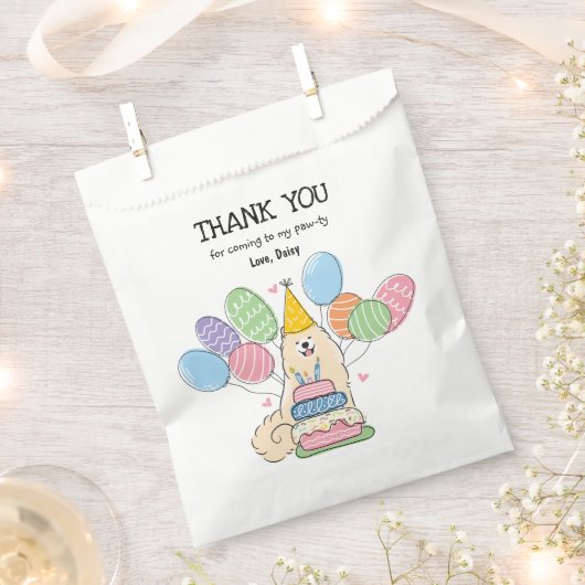Biscuit Samoyed Birthday Party Danke, dass Sie die Geschenktütchen (Ausgeschnitten)