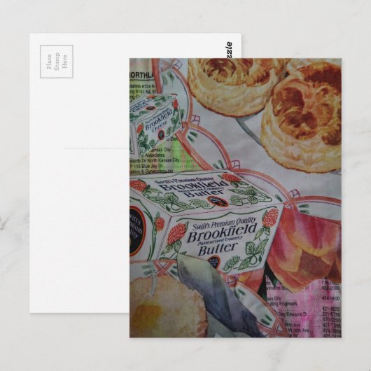 biscuits and butter Collage  Postkarte (Vorne/Hinten)