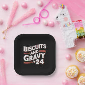 Biscuits Gravy 2024 Präsidentschaftswahl Food Pappteller (Party)