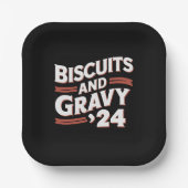 Biscuits Gravy 2024 Präsidentschaftswahl Food Pappteller (Vorderseite)