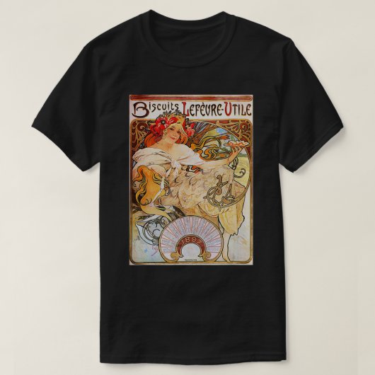 Biscuits Lefeure Utile Art Nouveau Alphonse Mucha T-Shirt (Design vorne)