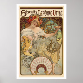 Biscuits Lefevre-Utile 1897 Vintage-Werbung Poster