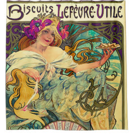Biscuits Lefevre-Utile von Alphonse Mucha (1896) Duschvorhang