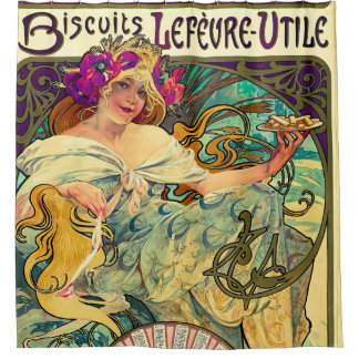 Biscuits Lefevre-Utile von Alphonse Mucha (1896) Duschvorhang