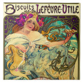 Biscuits Lefevre-Utile von Alphonse Mucha (1896) Fliese (Vorderseite)