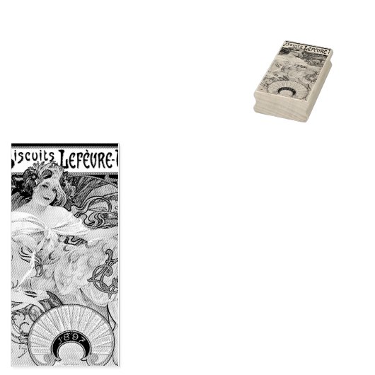 Biscuits Lefevre-Utile von Alphonse Mucha (1896) Gummistempel (Stempel)