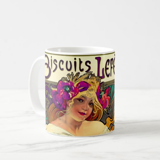 Biscuits Lefevre-Utile von Alphonse Mucha (1896) Kaffeetasse (Vorderseite Links)