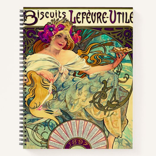 Biscuits Lefevre-Utile von Alphonse Mucha (1896) Notizblock (Vorderseite)