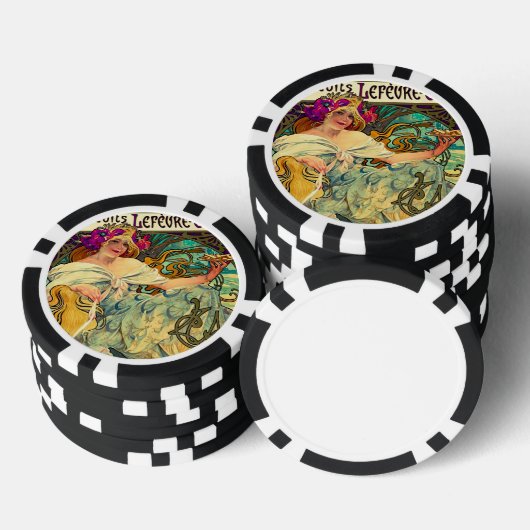 Biscuits Lefevre-Utile von Alphonse Mucha (1896) Pokerchips (Stapel)