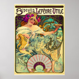 Biscuits Lefevre-Utile von Alphonse Mucha (1896) Poster