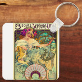 Biscuits Lefevre-Utile von Alphonse Mucha (1896) Schlüsselanhänger (Rückseite)