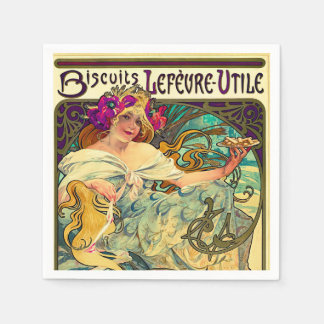 Biscuits Lefevre-Utile von Alphonse Mucha (1896) Serviette