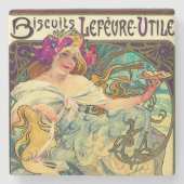 Biscuits Lefevre-Utile von Alphonse Mucha (1896) Steinuntersetzer (Vorderseite)