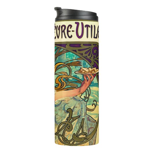 Biscuits Lefevre-Utile von Alphonse Mucha (1896) Thermosbecher (Nach rechts gedreht)