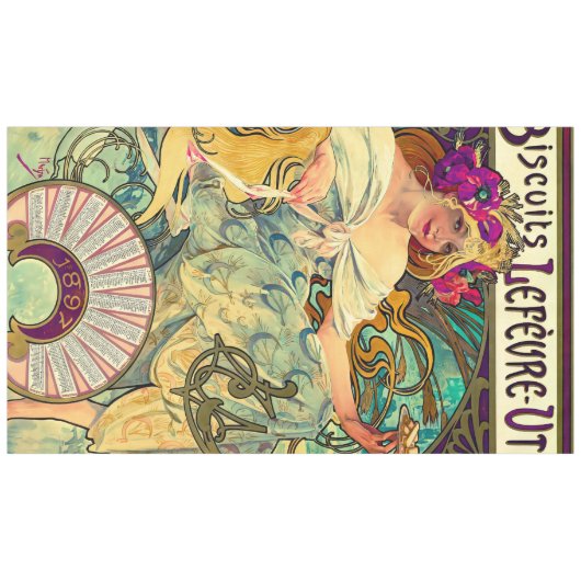 Biscuits Lefevre-Utile von Alphonse Mucha (1896) Tischdecke (Vorderseite (Horizontal))