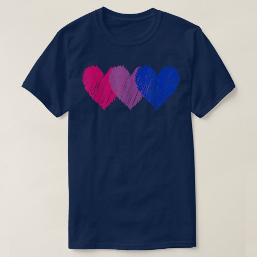 Biseual Flag Hearts Love  LGBT Bi Pride  T-Shirt (Design vorne)
