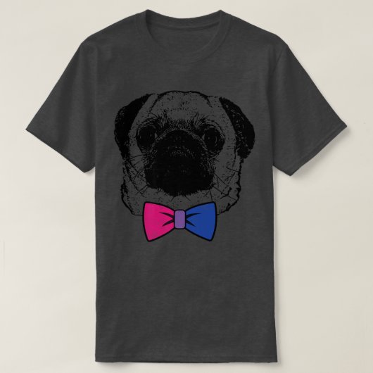 Biseual Pride Mops Dog LGBT Bow T-Shirt (Design vorne)