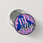 Bisexual Ally Pink Blue Sprinkles 90er Memphis Button (Vorne & Hinten)