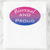 Bisexual and Proud Ovaler Aufkleber (Tasche)