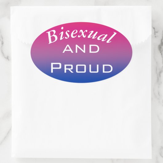 Bisexual and Proud Ovaler Aufkleber (Tasche)