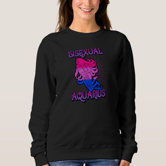 Bisexual Aquarius Zodiac Sign Birthday Horoscope L Sweatshirt (Vorderseite)