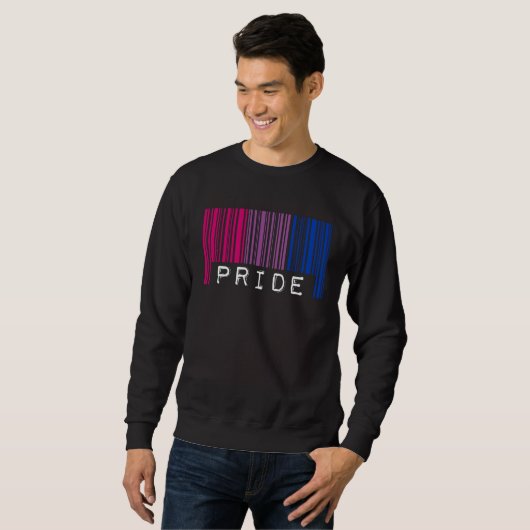 Bisexual Barcode Pride Month Queer Aesthetic LGBTQ Sweatshirt (Vorne ganz)