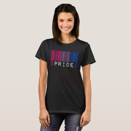 Bisexual Barcode Pride Month Queer Aesthetic LGBTQ T-Shirt (Vorne ganz)