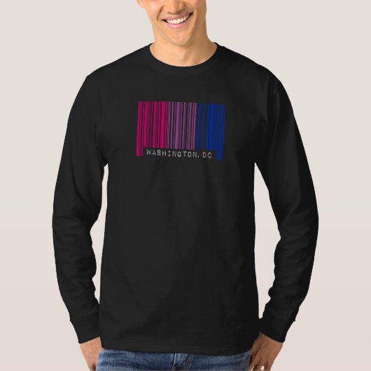 Bisexual Barcode Pride Washington Dc Que Aesthet T-Shirt (Vorderseite)