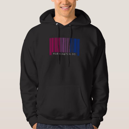 Bisexual Barcode Pride Washington DC Queer Aesthet Hoodie (Vorderseite)