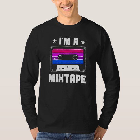Bisexual Bi Pride Flag Cassette Tape Ich bin ein M T-Shirt (Vorderseite)