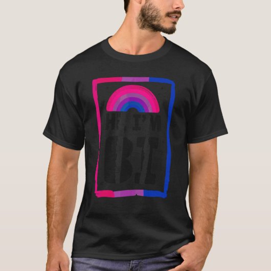 Bisexual Bi Pride Flag Hi I m Bi T-Shirt (Vorderseite)