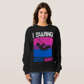 Bisexual Bi Pride Flag Pun I Swing Both Ways Sweatshirt (Vorne ganz)
