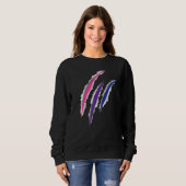 Bisexual Bi Pride Flag Scratch Scar Sweatshirt (Vorne ganz)