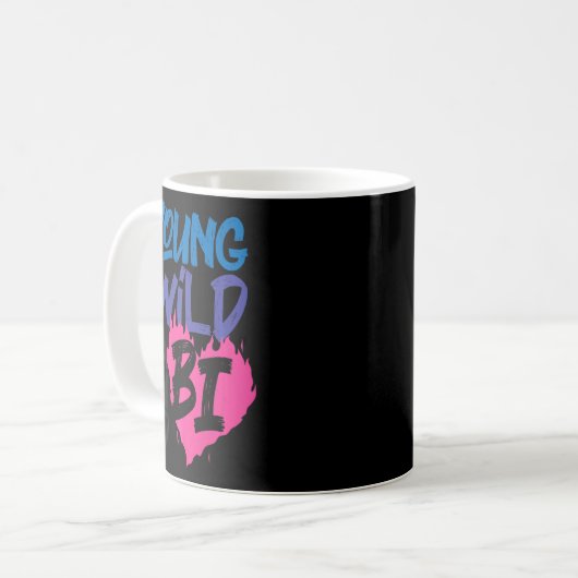 Bisexual Bi Pride Flag Young Wild and Bi Kaffeetasse (Vorderseite Links)
