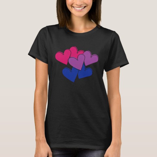 Bisexual Bi Pride Valentine's Day LGBTQ LGBT Subtl T-Shirt (Vorderseite)
