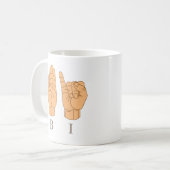 Bisexual Bi Sign Language Kaffeetasse (Vorderseite Links)
