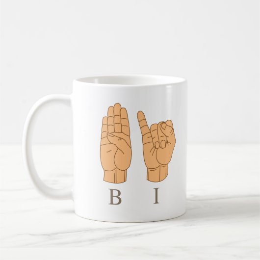 Bisexual Bi Sign Language Kaffeetasse (Links)