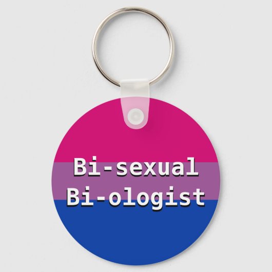 Bisexual Biologist Button Keychain Schlüsselanhänger (Vorderseite)