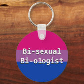 Bisexual Biologist Button Keychain Schlüsselanhänger (Vorderseite)