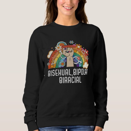 Bisexual Bipolar Biracial Rainbow Pride Bisexualit Sweatshirt (Vorderseite)