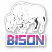 Bisexual Bison Aufkleber (Vorderseite)