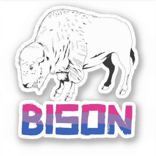 Bisexual Bison Aufkleber (Vorderseite)