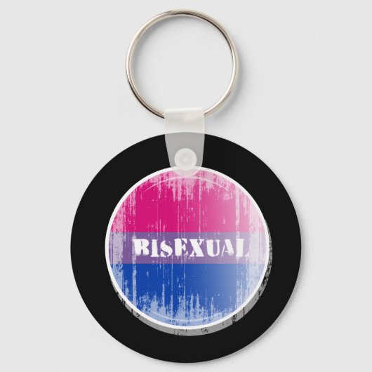 Bisexual Button distressed.png Schlüsselanhänger (Vorderseite)