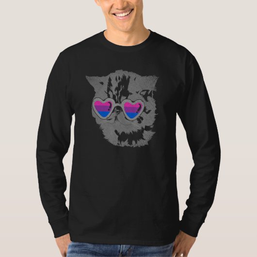 Bisexual Cat Cool Sunglasses Bi Pride Lgbt Bisexu T-Shirt (Vorderseite)