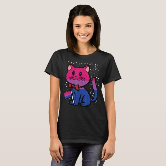 Bisexual Cat Flag Bi Pride Lgbtq Girls Kids Toddle T-Shirt (Vorne ganz)