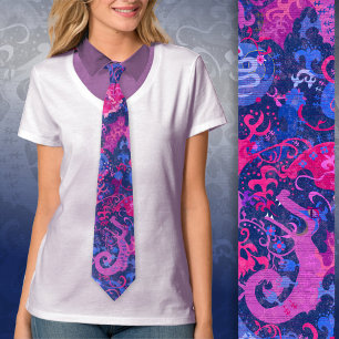 Bisexual Dragon Damask - Bi Pride Flag Colors Krawatte