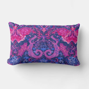 Bisexual Dragon Damask - Bi Pride Flag Colors Lendenkissen