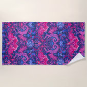 Bisexual Dragon Damask - Bi Pride Flag Colors Strandtuch (Vorderseite)